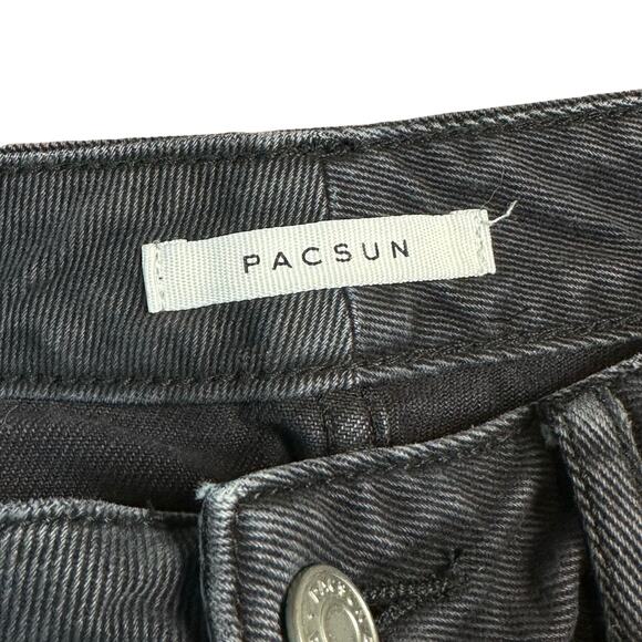 Pacsun Black Mom Jeans WMNS 27 High Rise Medium Wash Stretchy Preppy Urban Denim - Picture 5 of 7